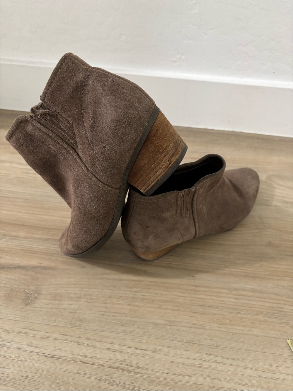 Blondo Taupe Suede Ankle Booties